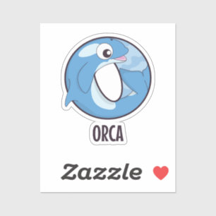 Dierlijk alfabet letter - O (Orca) Sticker