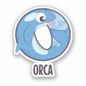 Dierlijk alfabet letter - O (Orca) Sticker (Voorkant)