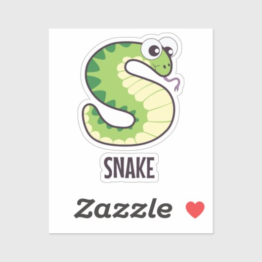 Dierlijk alfabet letter - S (slang) Sticker (Vel)
