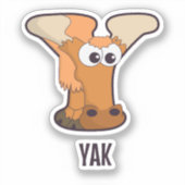 Dierlijk alfabet letter - Y (jak) Sticker (Voorkant)