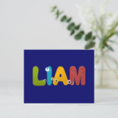 dierlijk alfabet liam briefkaart (Staand voorkant)