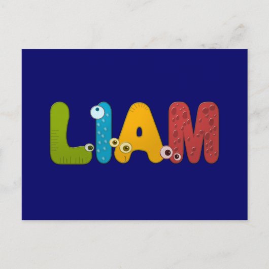 dierlijk alfabet liam briefkaart (Voorkant)