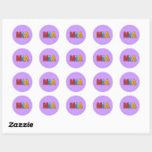 dierlijk alfabet Mia Ronde Sticker (Vel)