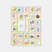 Dierlijk alfabet monogram Baby Fleece Deken (Voorkant)