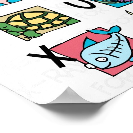 Dierlijk alfabet Poster (klein) (Hoek)