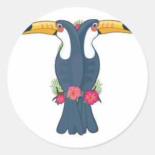 Dierlijk alfabet Toucan Ronde Sticker