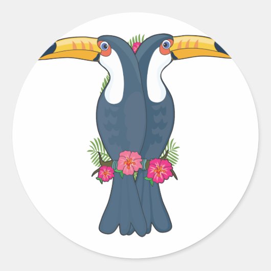 Dierlijk alfabet Toucan Ronde Sticker (Voorkant)