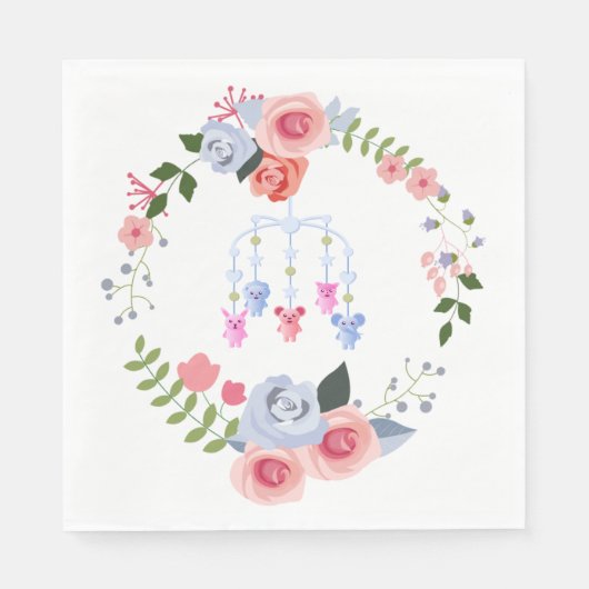 Dierlijk Baby mobiel Baby shower Servet (Voorkant)