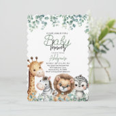 Dierlijk Baby shower ,eucalyptusbloem Kaart (Staand voorkant)