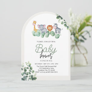 Dierlijk Baby shower ,eucalyptusbloem Kaart