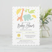 Dierlijk Baby shower, Genderneutrale uitnodiging (Staand voorkant)