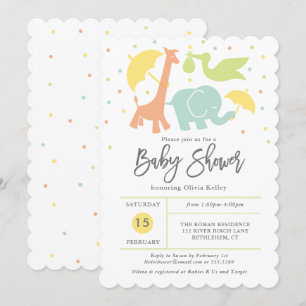 Dierlijk Baby shower, Genderneutrale uitnodiging