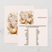 Dierlijk Baby shower spel (Voorkant / Achterkant)