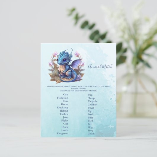 Dierlijk Baby shower spel (Staand voorkant)