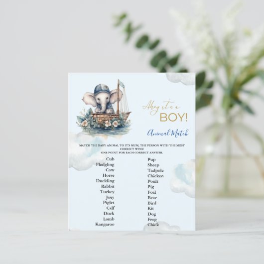 Dierlijk Baby shower spel (Staand voorkant)