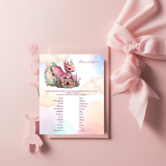 Dierlijk Baby shower spel