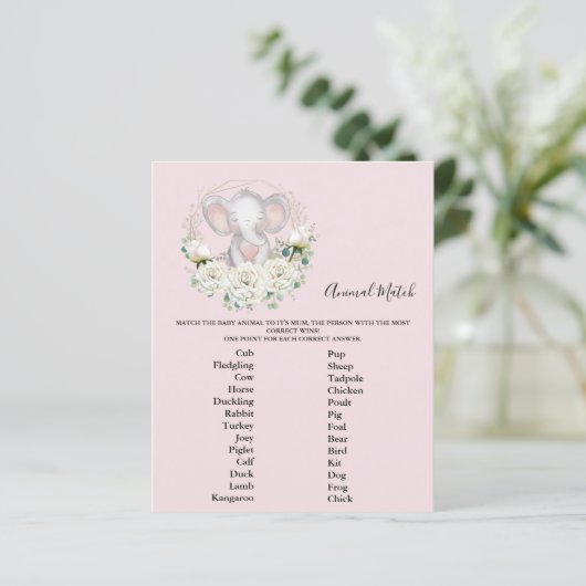 Dierlijk Baby shower spel (Staand voorkant)
