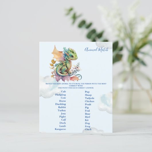 Dierlijk Baby shower spel (Staand voorkant)