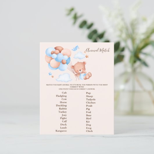 Dierlijk Baby shower spel (Staand voorkant)