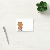 Dierlijk Beer Monogram Roze naam Kinder Post-it Op Post-it® Notes (Kantoor)