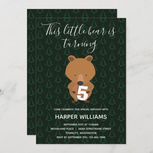 Dierlijk Beer Rustige kinderen Aanwezigheid Kaart (Voorkant / Achterkant)