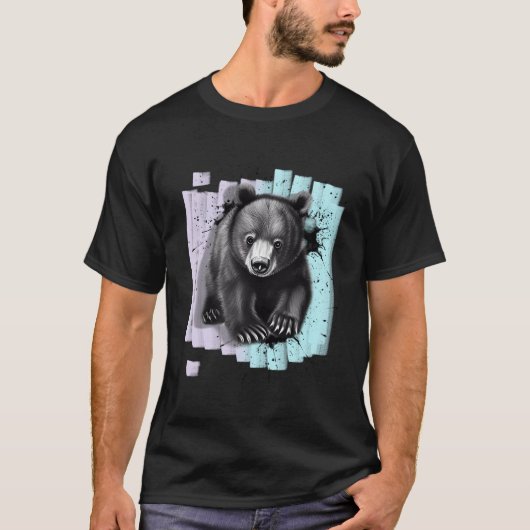 Dierlijk Beer Waterkleurig T-shirt (Voorkant)