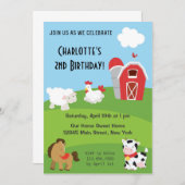 Dierlijk Boerderij op de geboorte Uitnodiging (Voorkant / Achterkant)