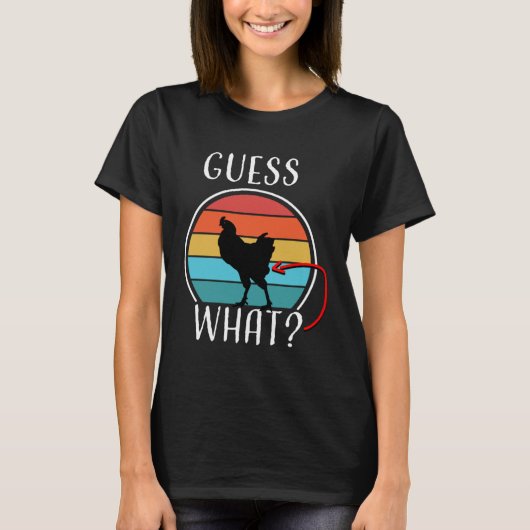 Dierlijk Boerderij Raad eens wat Chicken Butt Whit T-shirt (Voorkant)