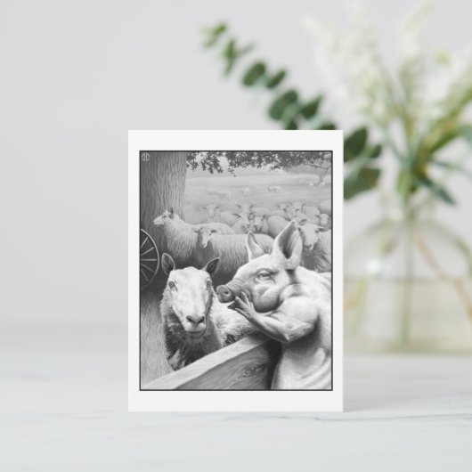 Dierlijk Boerderij - Squealer Briefkaart (Staand voorkant)