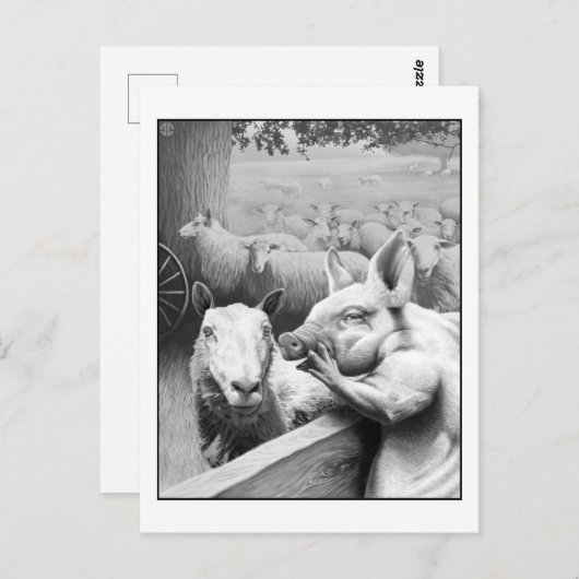 Dierlijk Boerderij - Squealer Briefkaart (Voorkant / Achterkant)