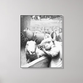 Dierlijk Boerderij - Squealer Canvas Afdruk