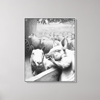 Dierlijk Boerderij - Squealer Canvas Afdruk