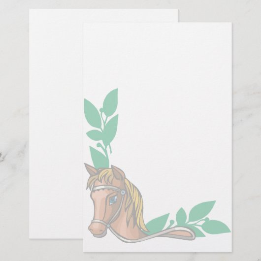 Dierlijk Briefpapier Pet Lovers Horse Briefpapier (Voorkant / Achterkant)