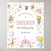 Dierlijk Circus Carnaval Verjaardagsfeestje Welkom Poster (Voorkant)