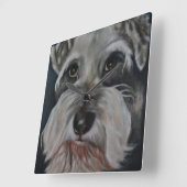 Dierlijk Collectie - De Schnauzer Vierkante Klok (Hoek)