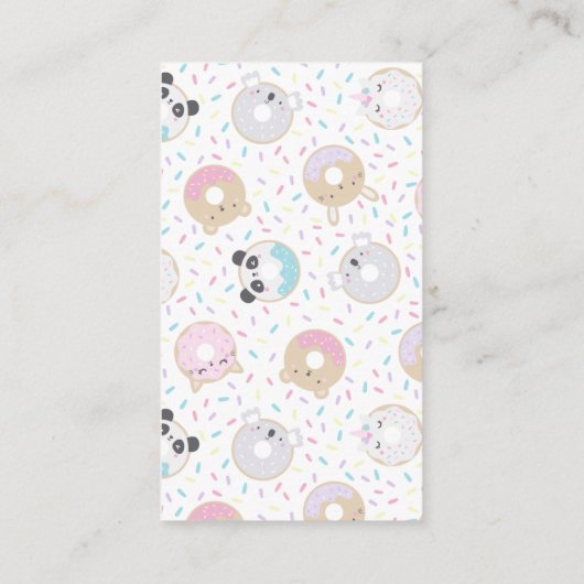 dierlijk donuts leuk Baby shower advies Informatiekaartje (Achterkant)