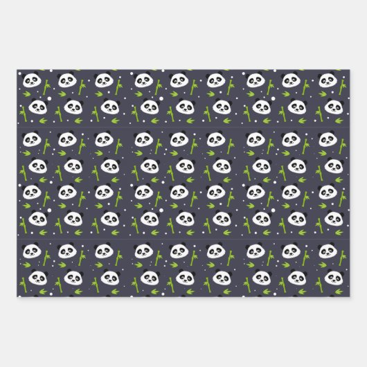 dierlijk feest in panda met een schattig beer inpakpapier vel (Voorkant 2)