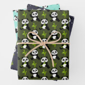 dierlijk feest in panda met een schattig beer inpakpapier vel (In situ)