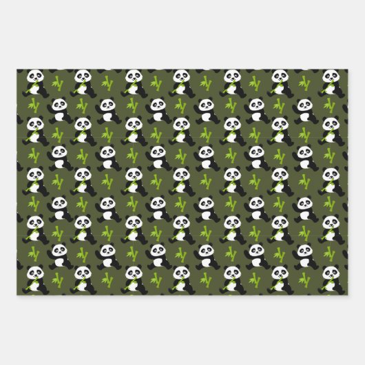 dierlijk feest in panda met een schattig beer inpakpapier vel (Voorkant)