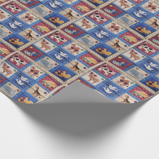 Dierlijk fluitpatroon cadeaupapier (Hoek)