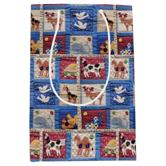 Dierlijk fluitpatroon medium cadeauzakje (Voorkant)