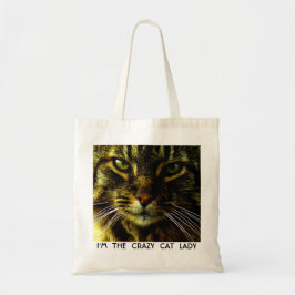 Dierlijk gezicht hypnotiserende kattenogen tote bag