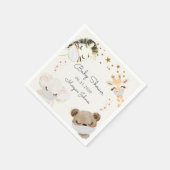 dierlijk gezichtmaskers baby shower monogram servet (Hoek)