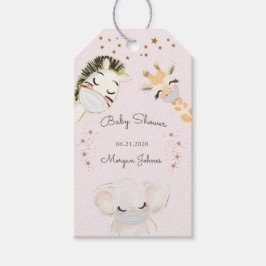 dierlijk gezichtsmasker baby shower monogram gift  cadeaulabel