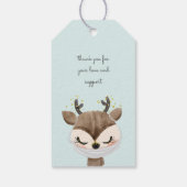 dierlijk gezichtsmasker baby shower monogram gift  cadeaulabel (Achterkant)