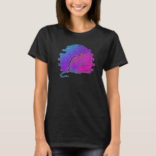 Dierlijk huisdier Eigenaar Rat Retro 90s Vaporwave T-shirt