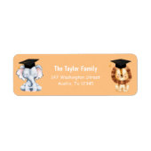 Dierlijk Kinder Voorschoolse Afstuderen Retouradre Etiket (Voorkant)