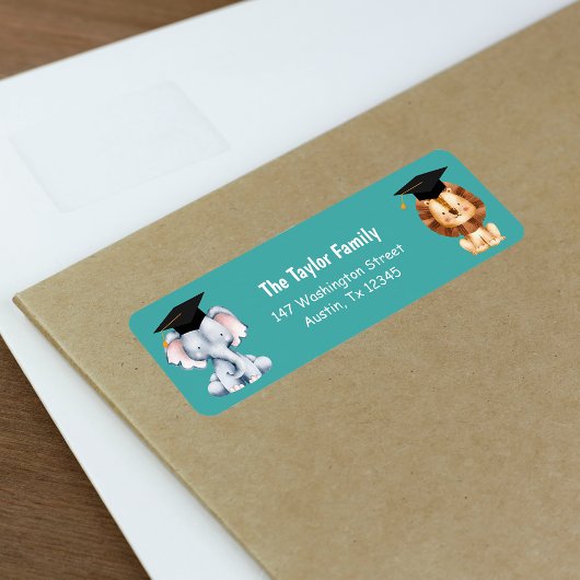 Dierlijk Kinder Voorschoolse Afstuderen Retouradre Etiket