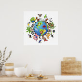 Dierlijk Koninkrijk: Dieren over de hele wereld Poster (Keuken)
