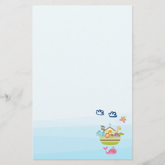 Dierlijk kruk met een vlinder en walvis briefpapier (Voorkant)